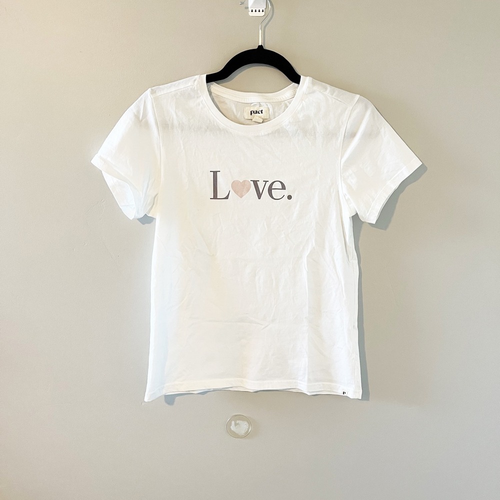 Pact love heart t shirt women's small